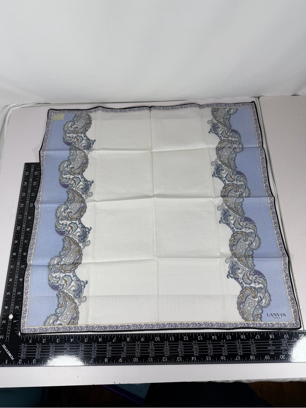 Vintage Lanvin Paris Japan Cotton Scarf Square Handkerchief